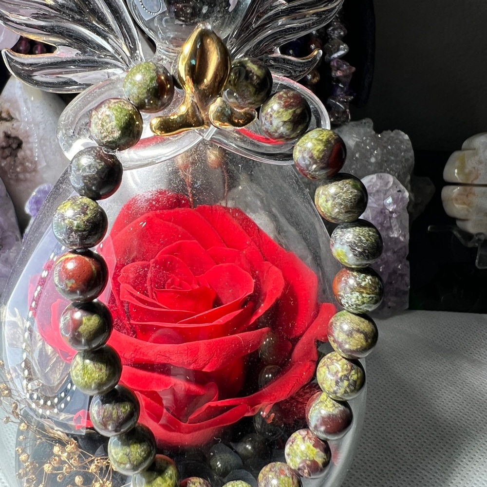8mm Dragon Blood Beaded Bracelet 6.5”
Natural Crystal Quartz